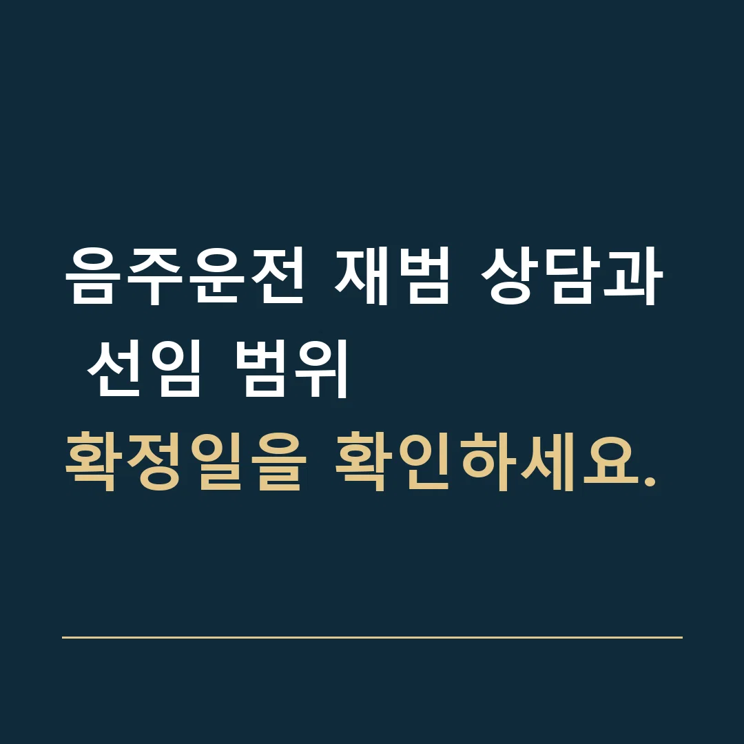음주운전 재범 상담과 선임 범위 · 확정일을 확인하세요.