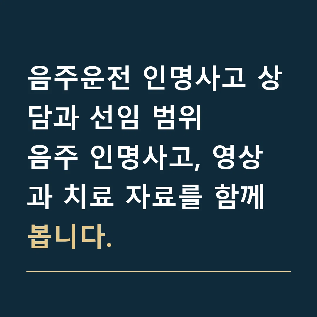 음주운전 인명사고 상담과 선임 범위 · 음주 인명사고, 영상과 치료 자료를 함께 봅니다.