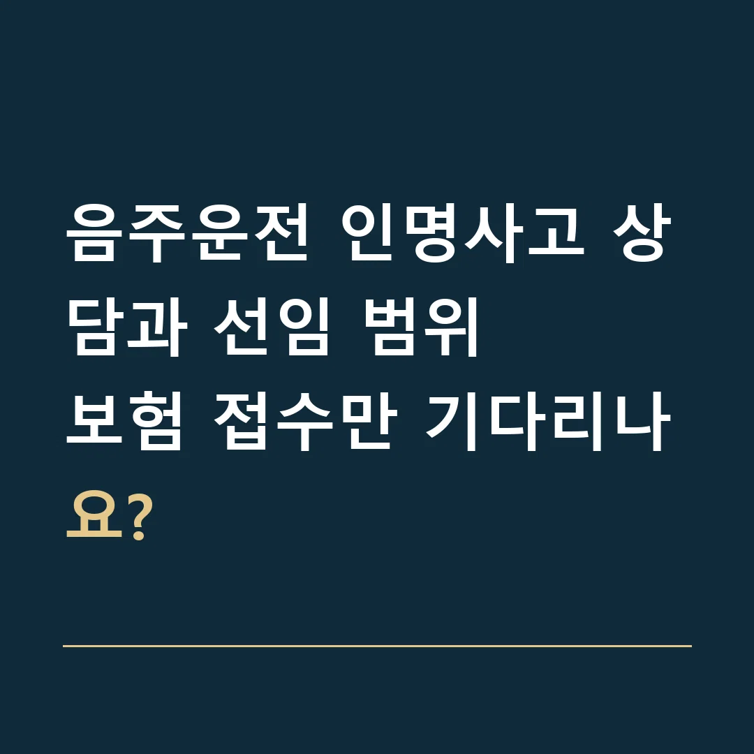 음주운전 인명사고 상담과 선임 범위 · 보험 접수만 기다리나요?