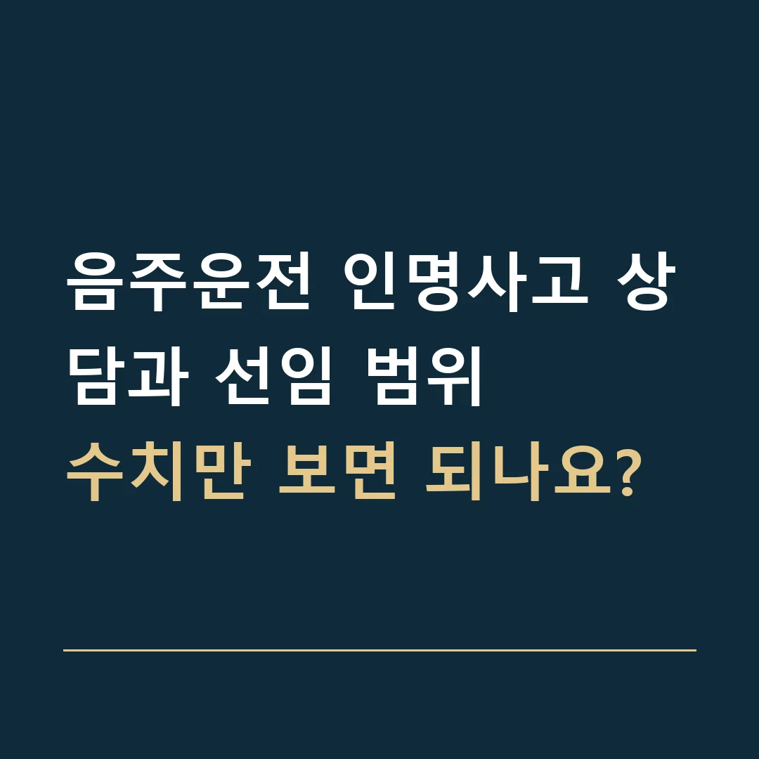 음주운전 인명사고 상담과 선임 범위 · 수치만 보면 되나요?