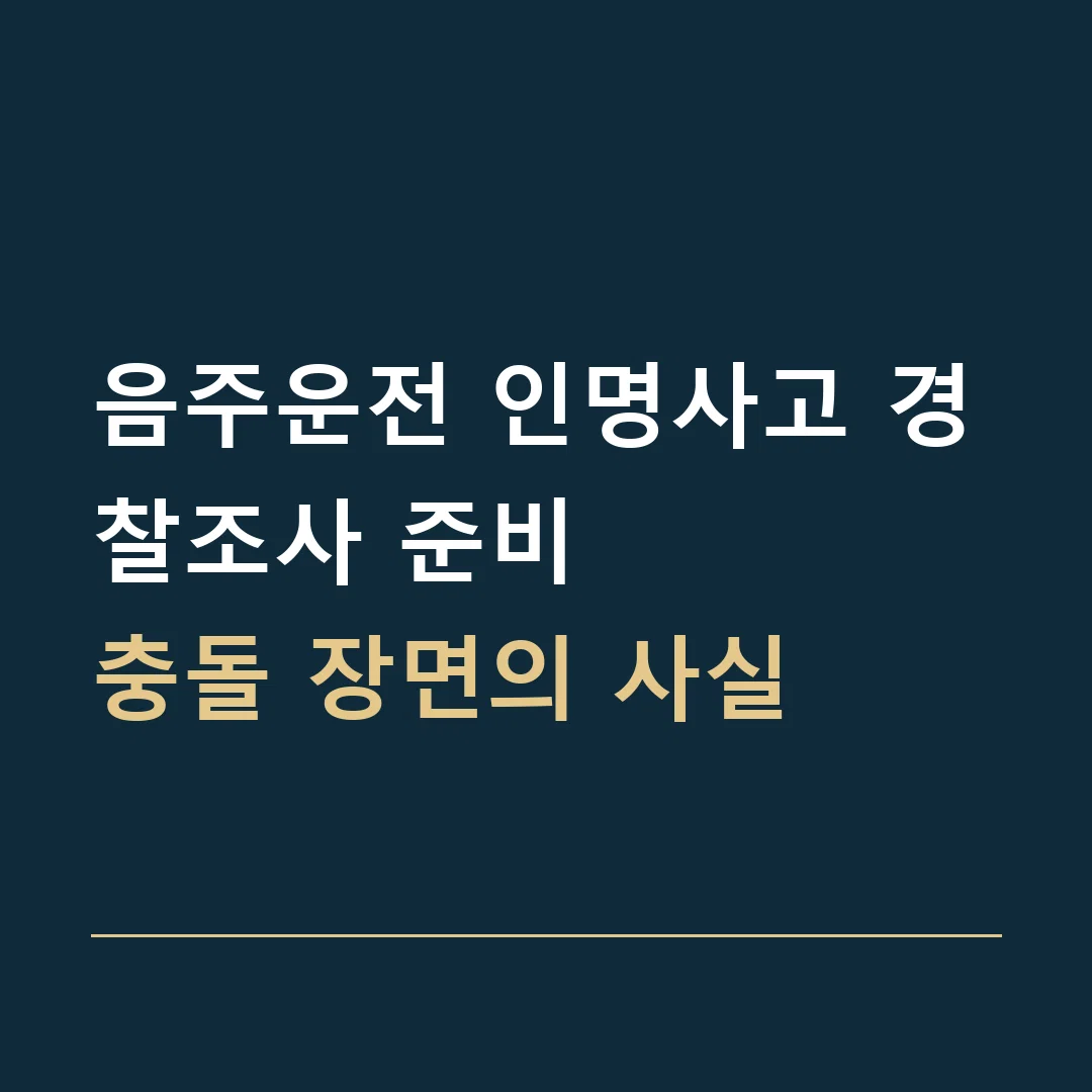 음주운전 인명사고 경찰조사 준비 · 충돌 장면의 사실