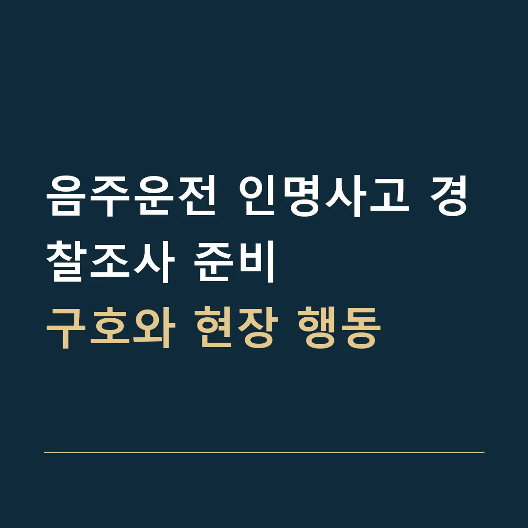 음주운전 인명사고 경찰조사 준비 · 구호와 현장 행동