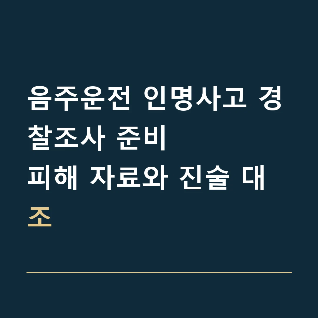 음주운전 인명사고 경찰조사 준비 · 피해 자료와 진술 대조