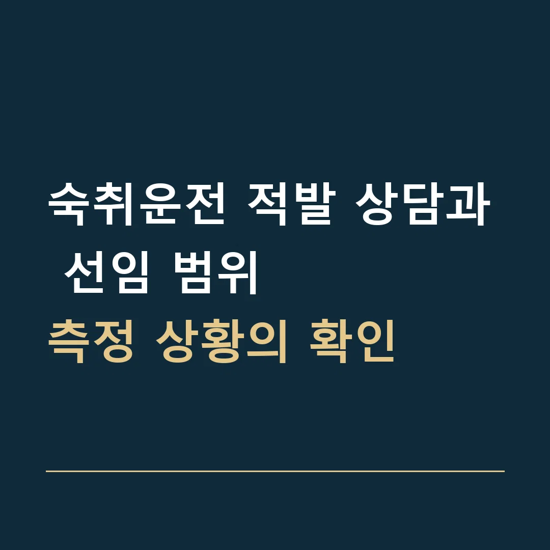 숙취운전 적발 상담과 선임 범위 · 측정 상황의 확인