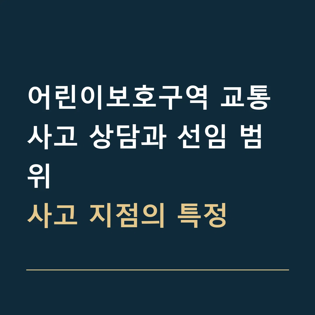 어린이보호구역 교통사고 상담과 선임 범위 · 사고 지점의 특정