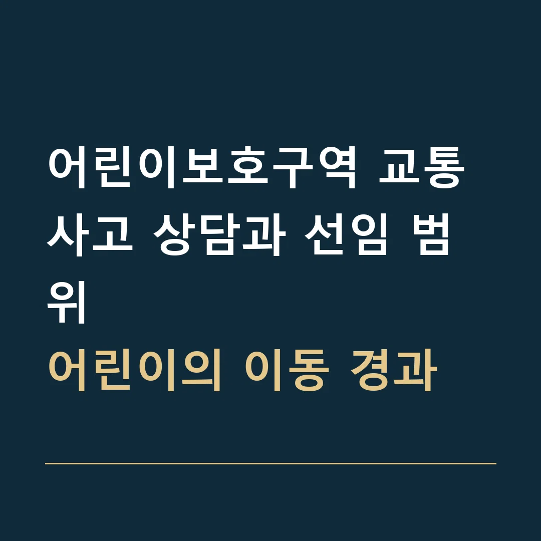 어린이보호구역 교통사고 상담과 선임 범위 · 어린이의 이동 경과