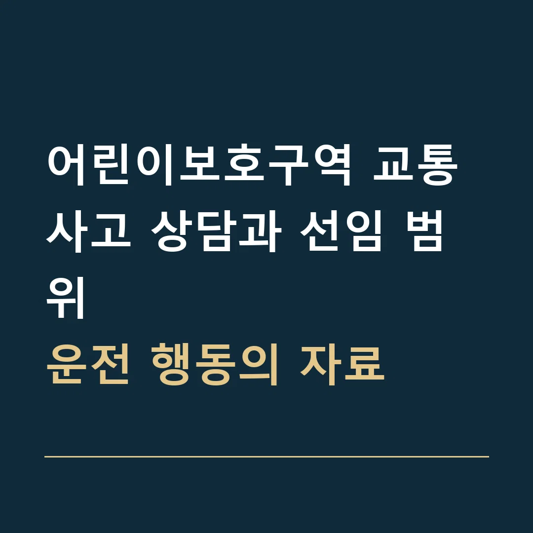 어린이보호구역 교통사고 상담과 선임 범위 · 운전 행동의 자료