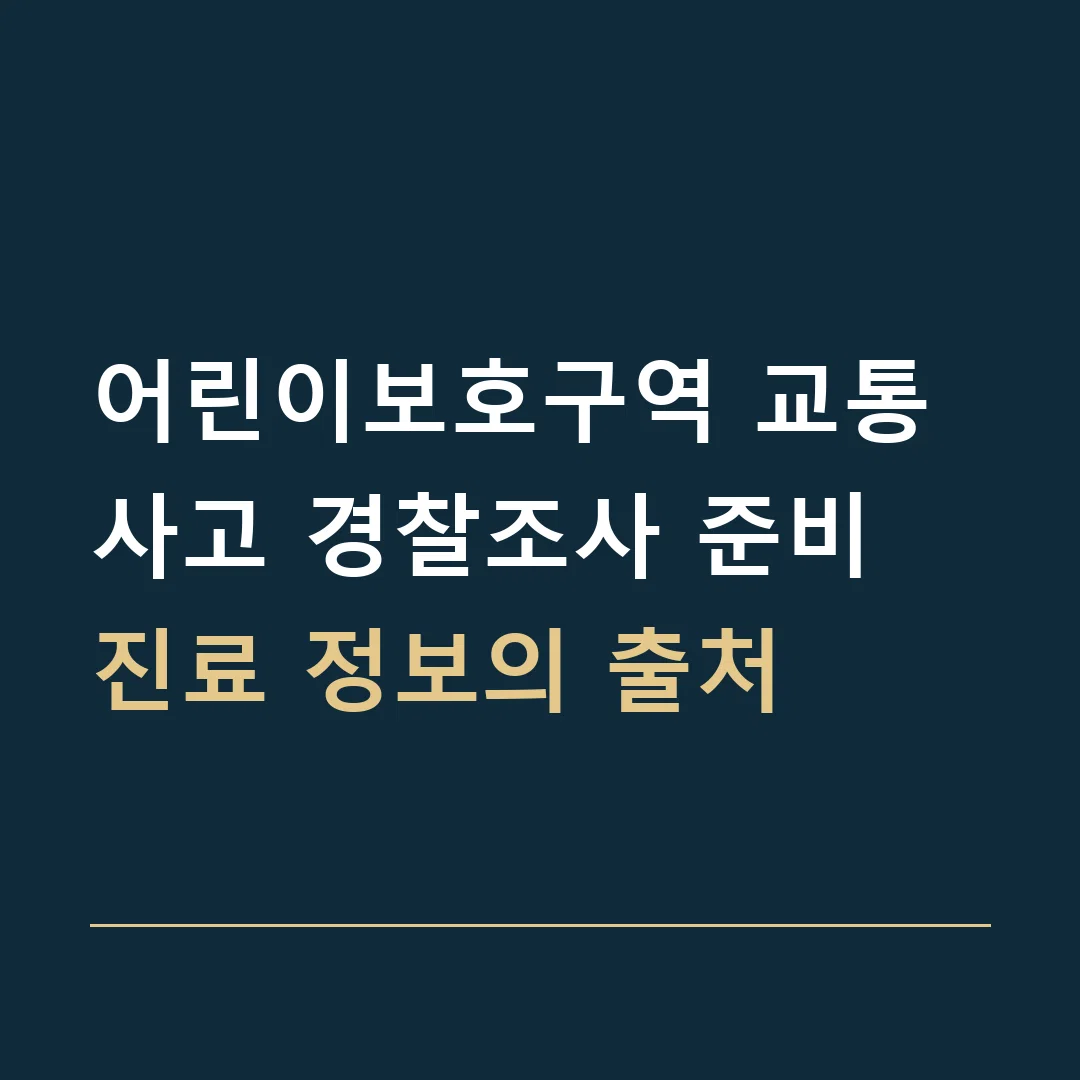 어린이보호구역 교통사고 경찰조사 준비 · 진료 정보의 출처