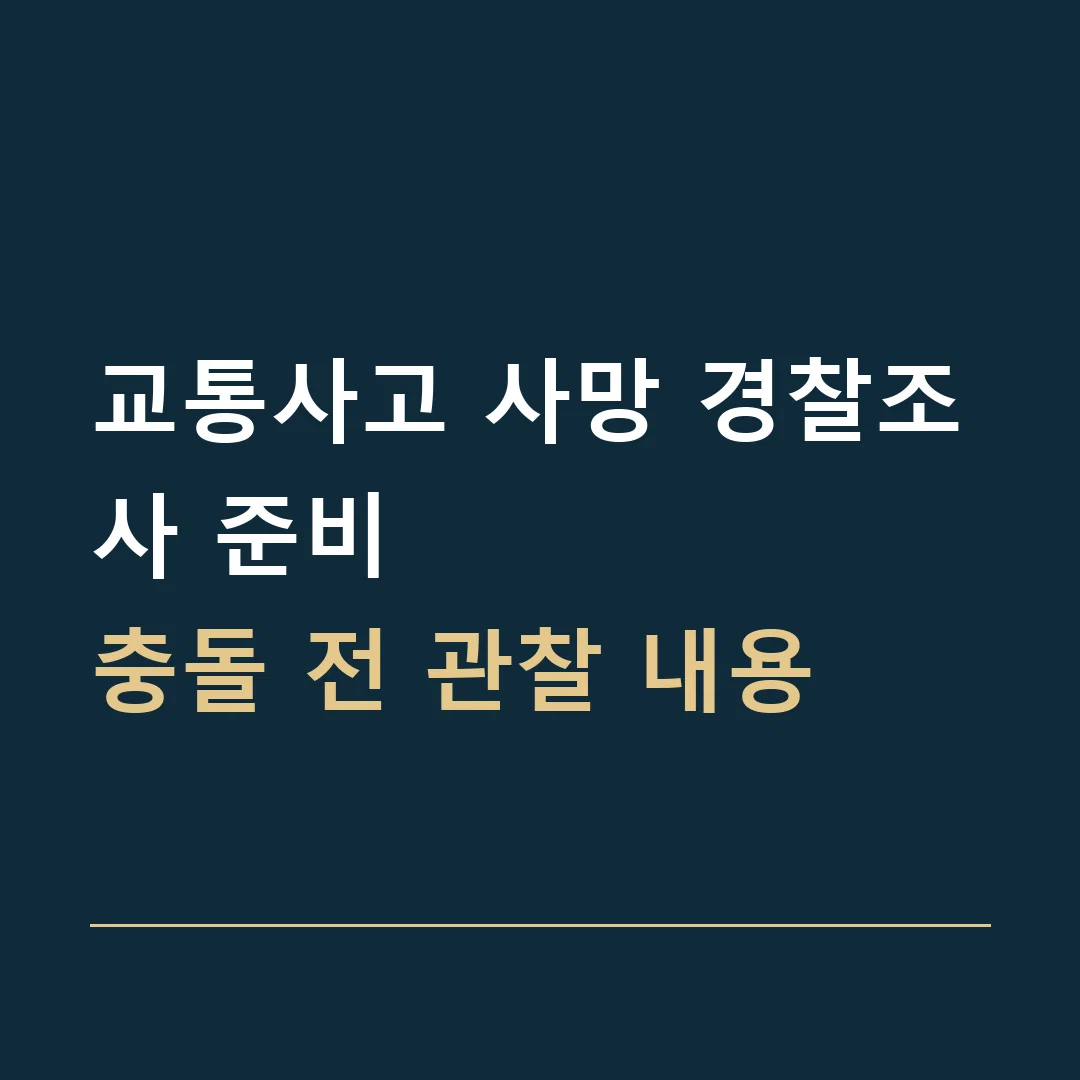 교통사고 사망 경찰조사 준비 · 충돌 전 관찰 내용