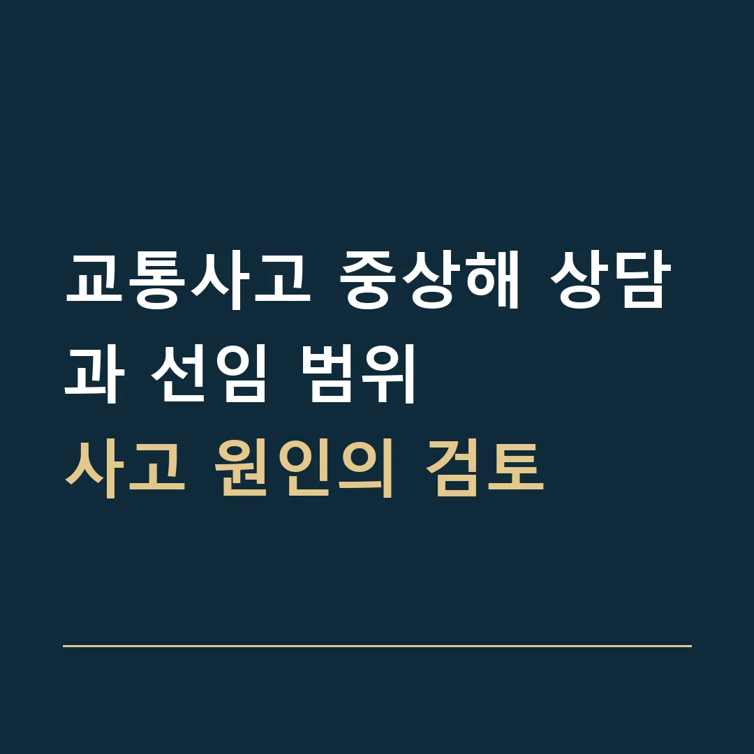 교통사고 중상해 상담과 선임 범위 · 사고 원인의 검토