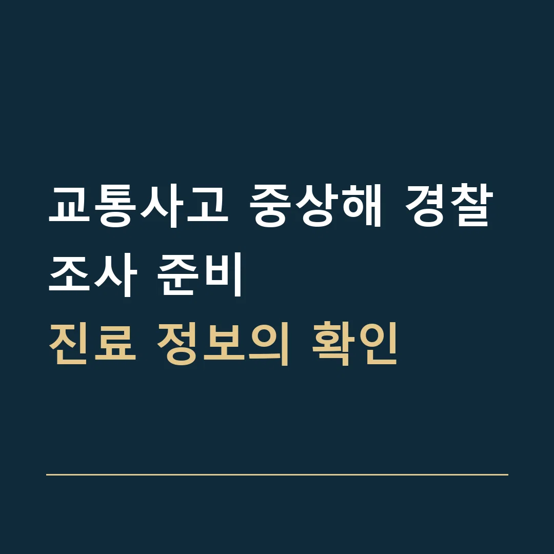 교통사고 중상해 경찰조사 준비 · 진료 정보의 확인