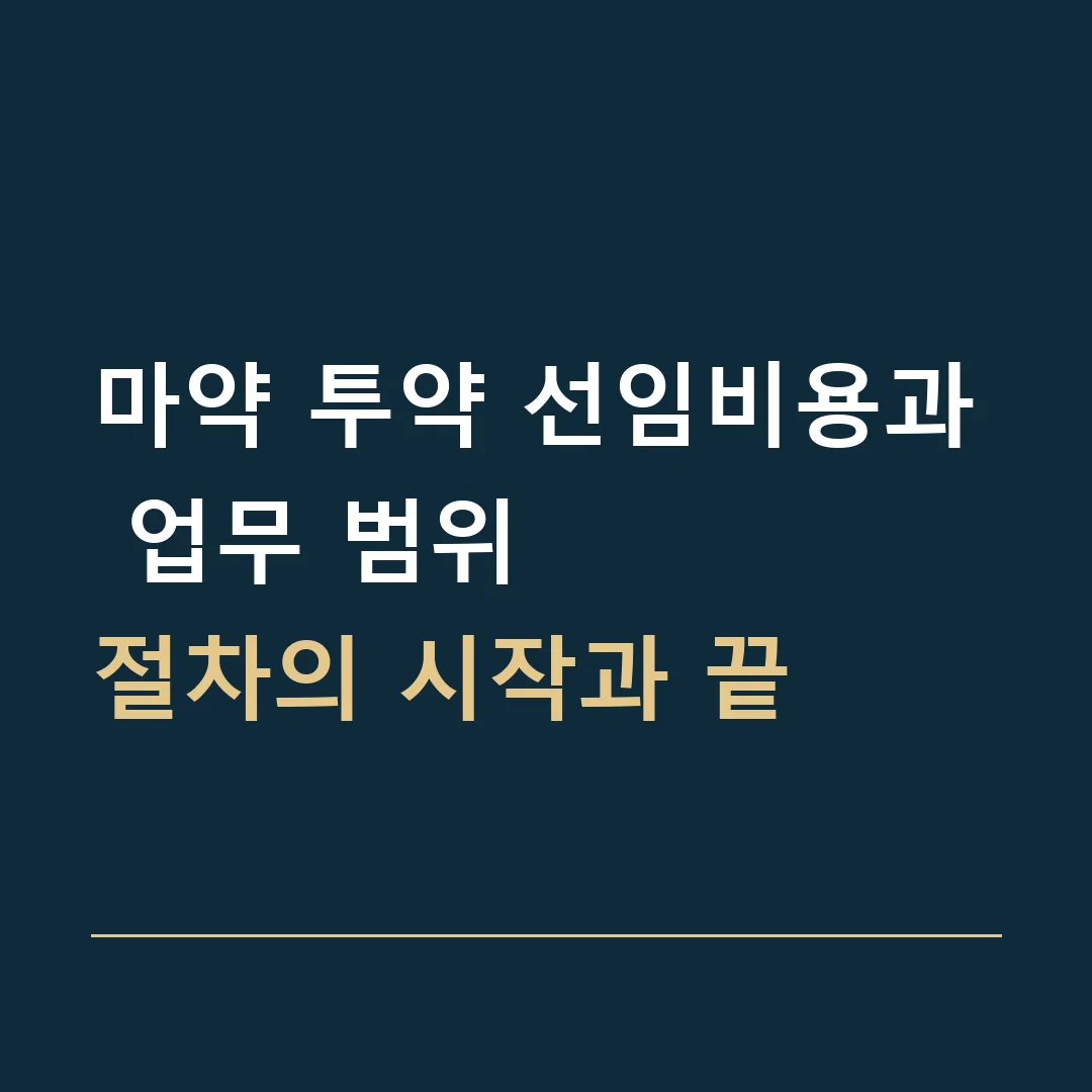 마약 투약 선임비용과 업무 범위 · 절차의 시작과 끝