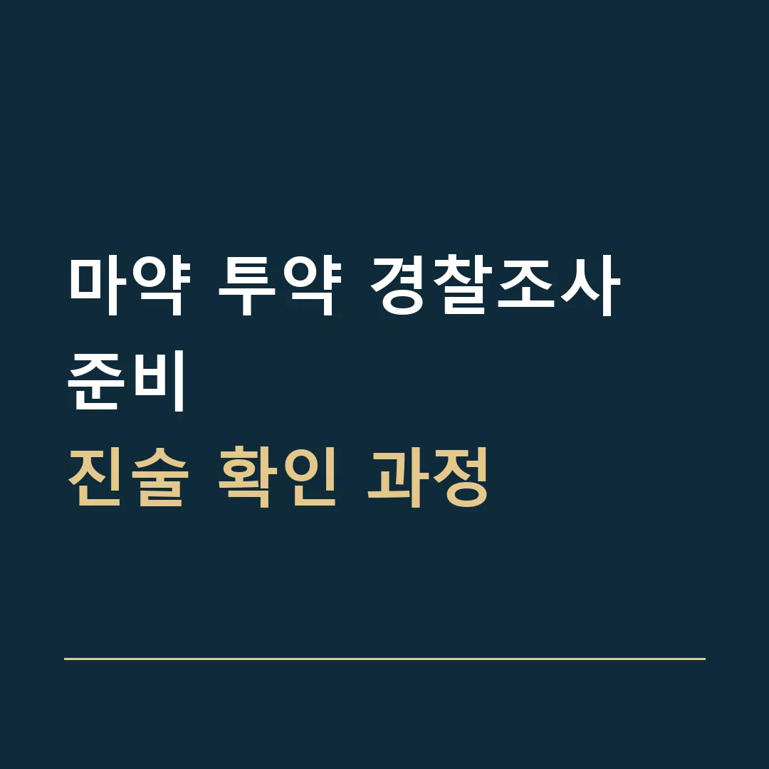 마약 투약 경찰조사 준비 · 진술 확인 과정
