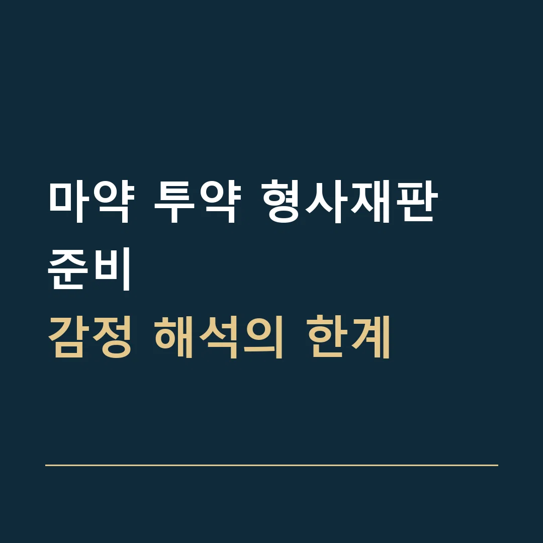 마약 투약 형사재판 준비 · 감정 해석의 한계