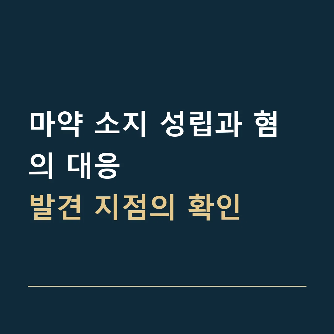 마약 소지 성립과 혐의 대응 · 발견 지점의 확인