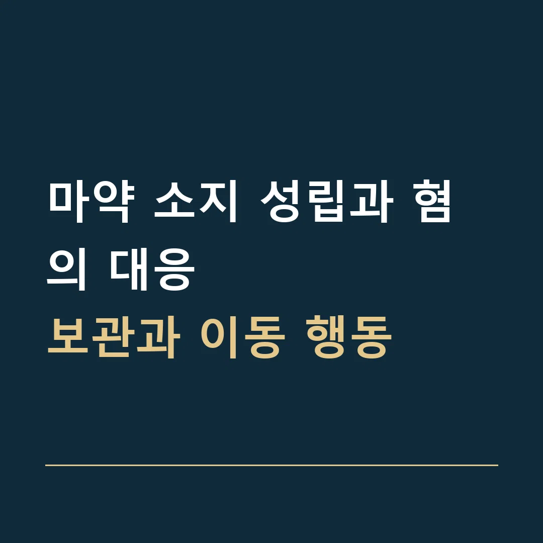 마약 소지 성립과 혐의 대응 · 보관과 이동 행동