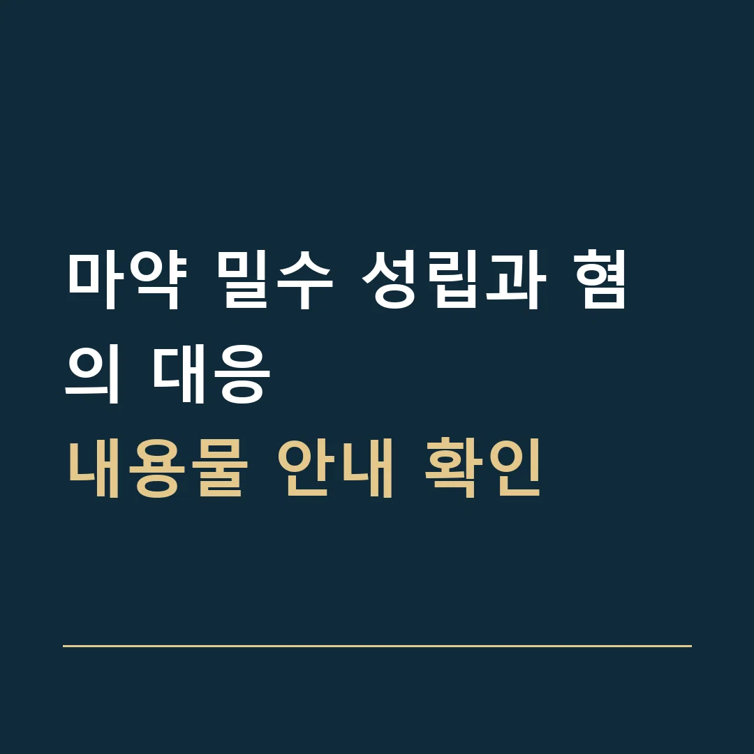 마약 밀수 성립과 혐의 대응 · 내용물 안내 확인