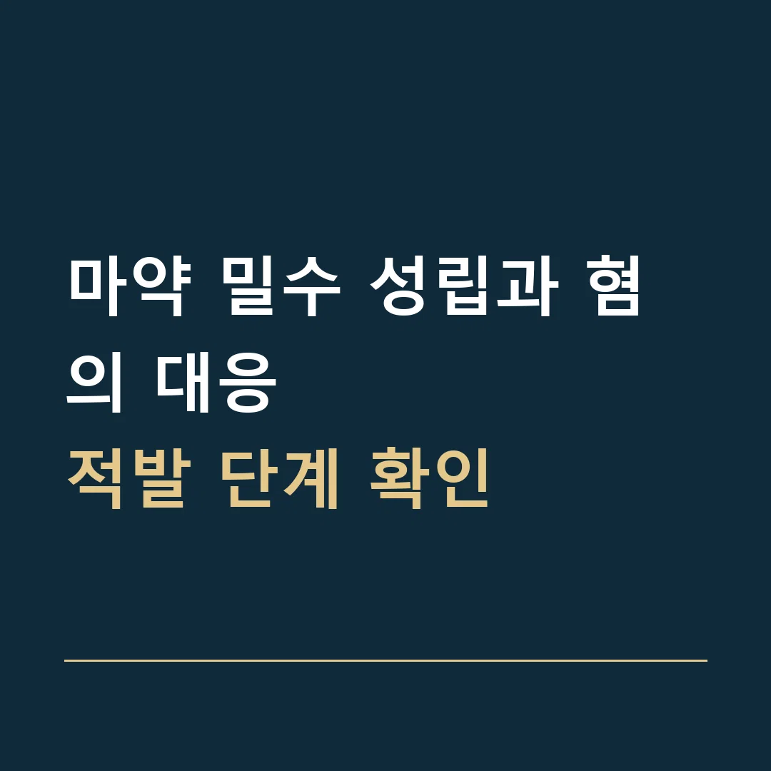 마약 밀수 성립과 혐의 대응 · 적발 단계 확인