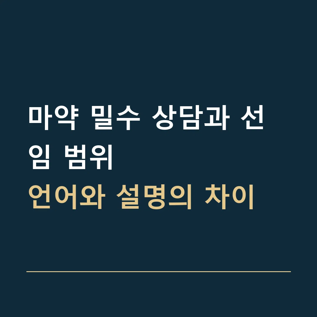 마약 밀수 상담과 선임 범위 · 언어와 설명의 차이