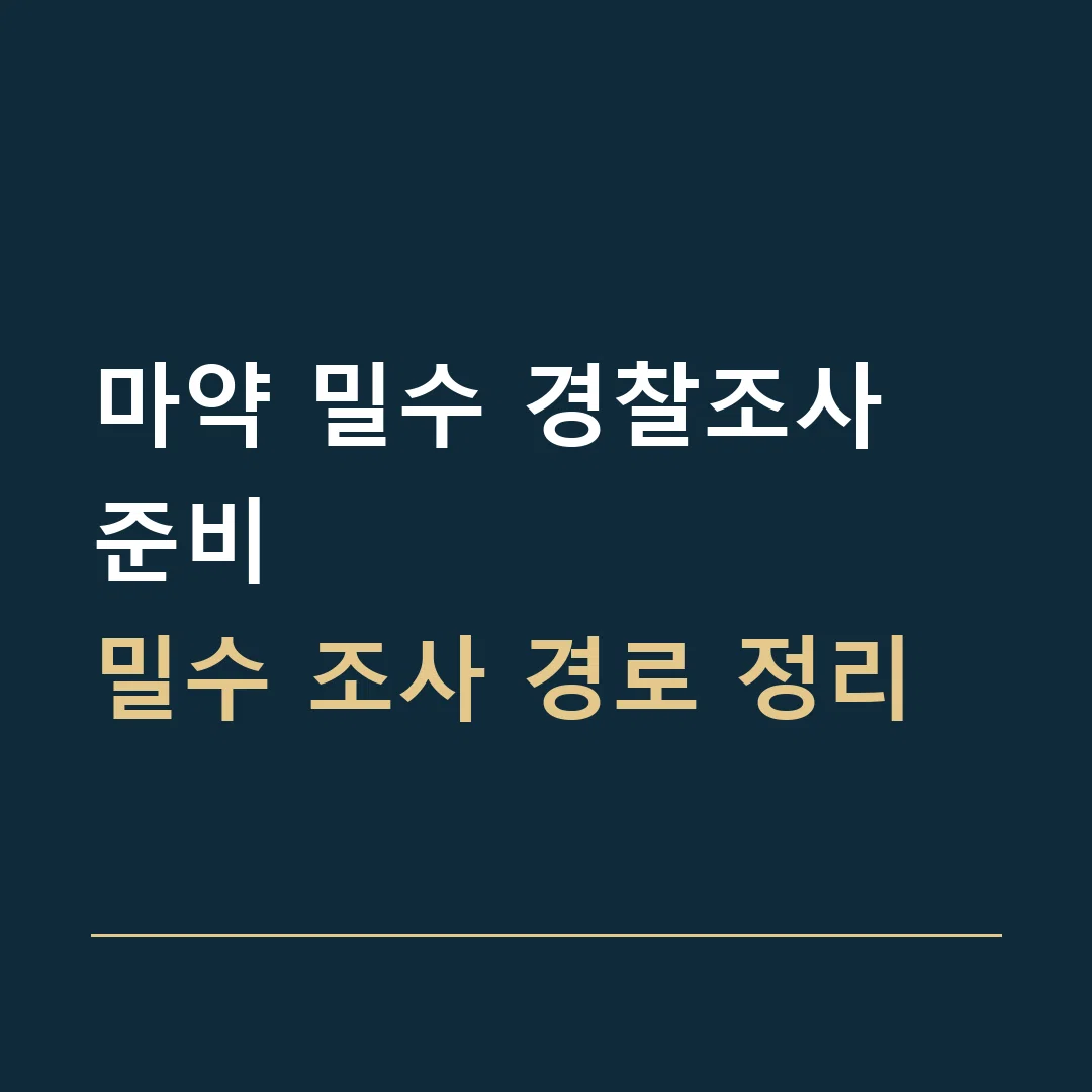 마약 밀수 경찰조사 준비 · 밀수 조사 경로 정리