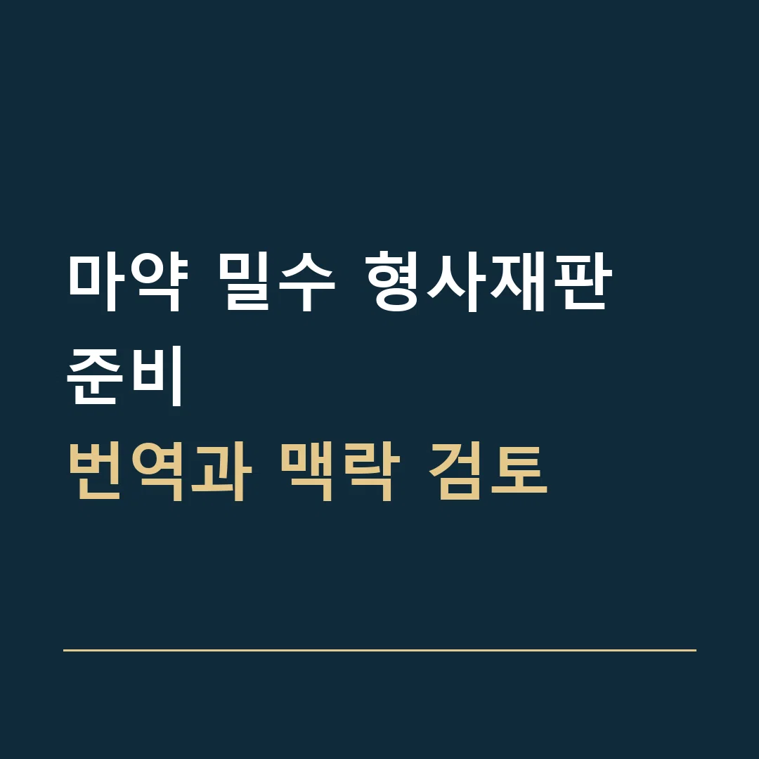 마약 밀수 형사재판 준비 · 번역과 맥락 검토