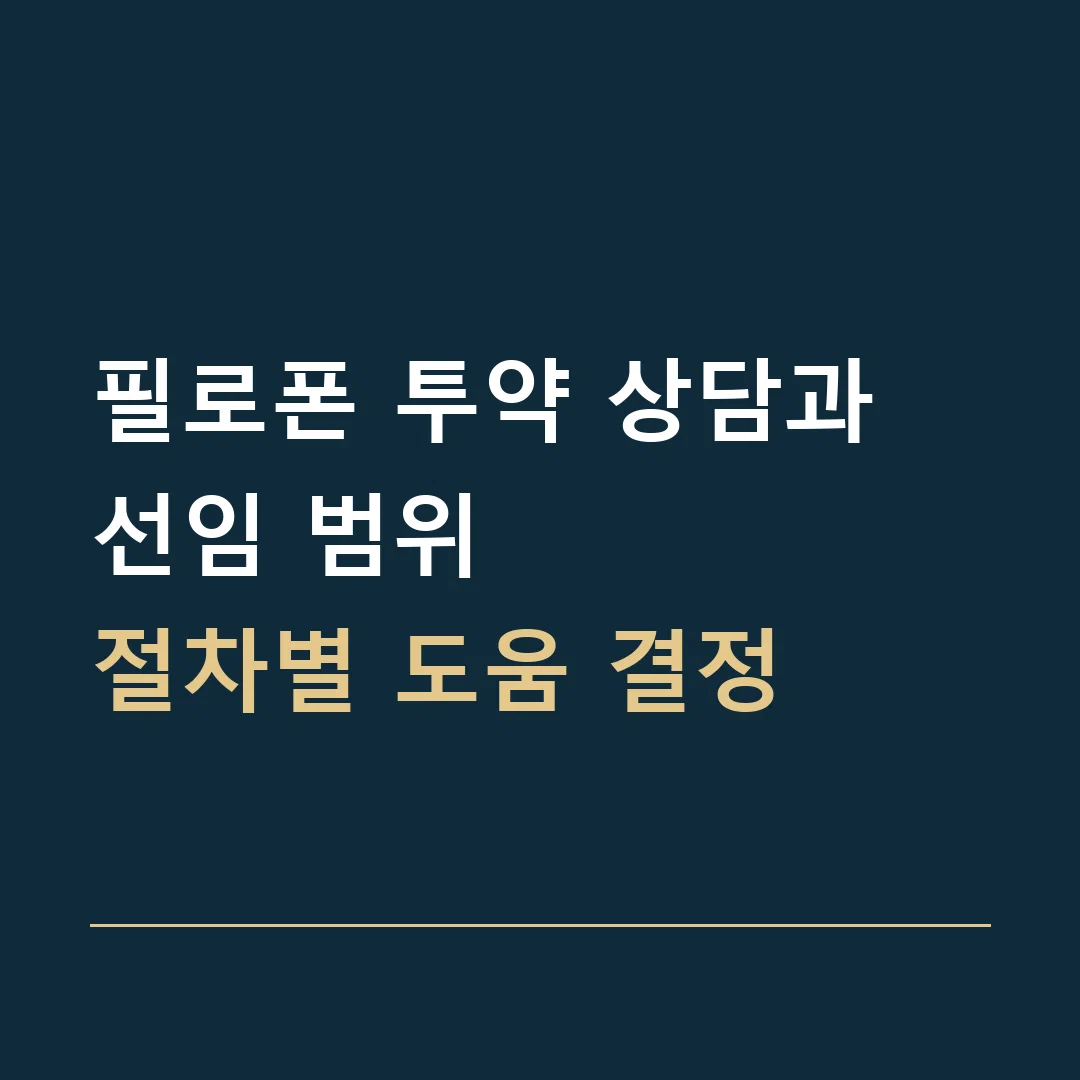 필로폰 투약 상담과 선임 범위 · 절차별 도움 결정