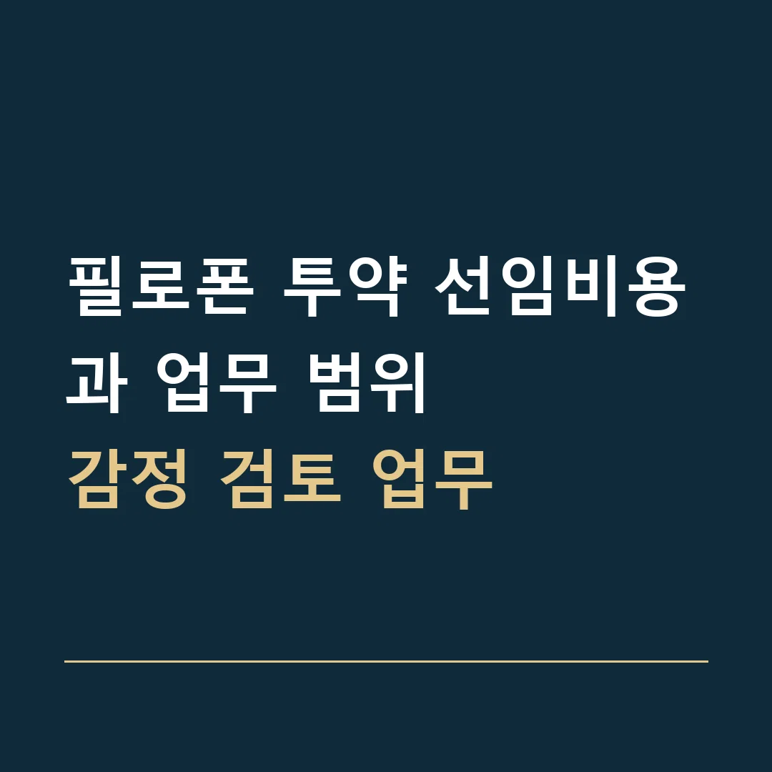 필로폰 투약 선임비용과 업무 범위 · 감정 검토 업무