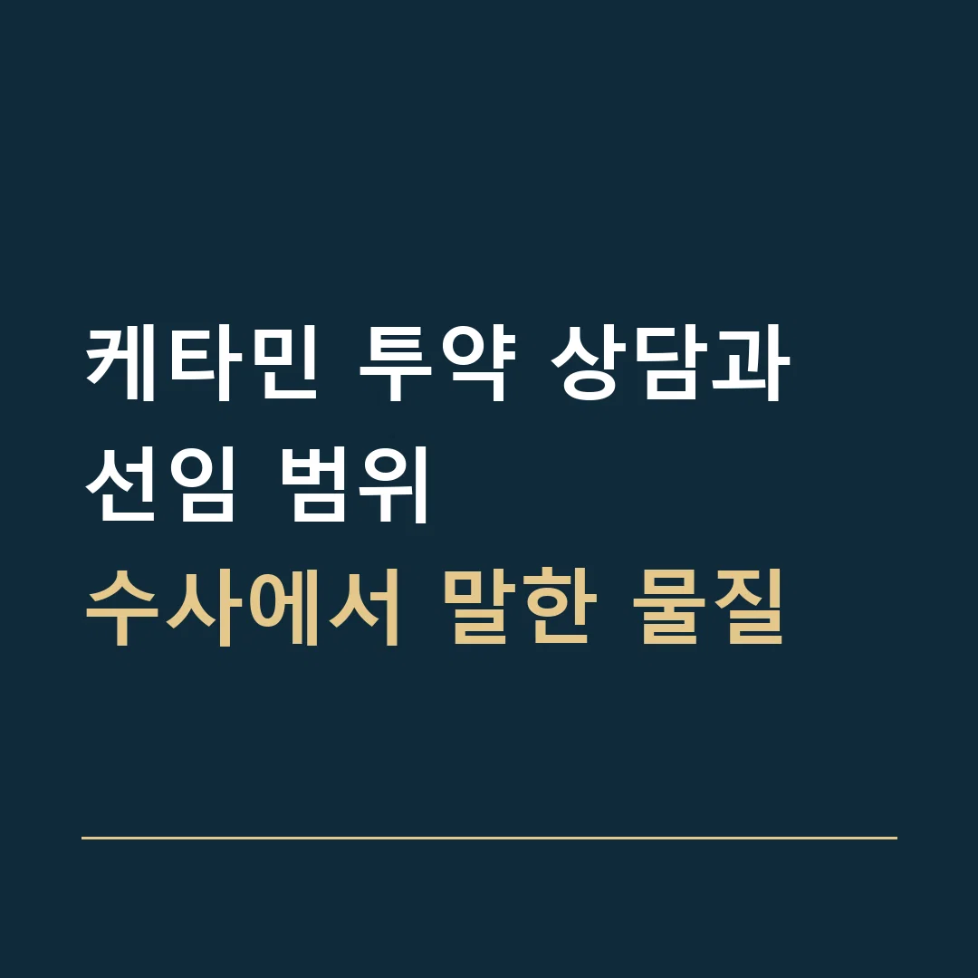 케타민 투약 상담과 선임 범위 · 수사에서 말한 물질
