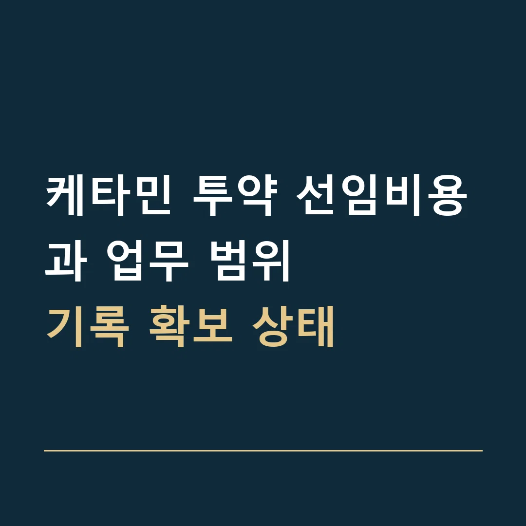 케타민 투약 선임비용과 업무 범위 · 기록 확보 상태