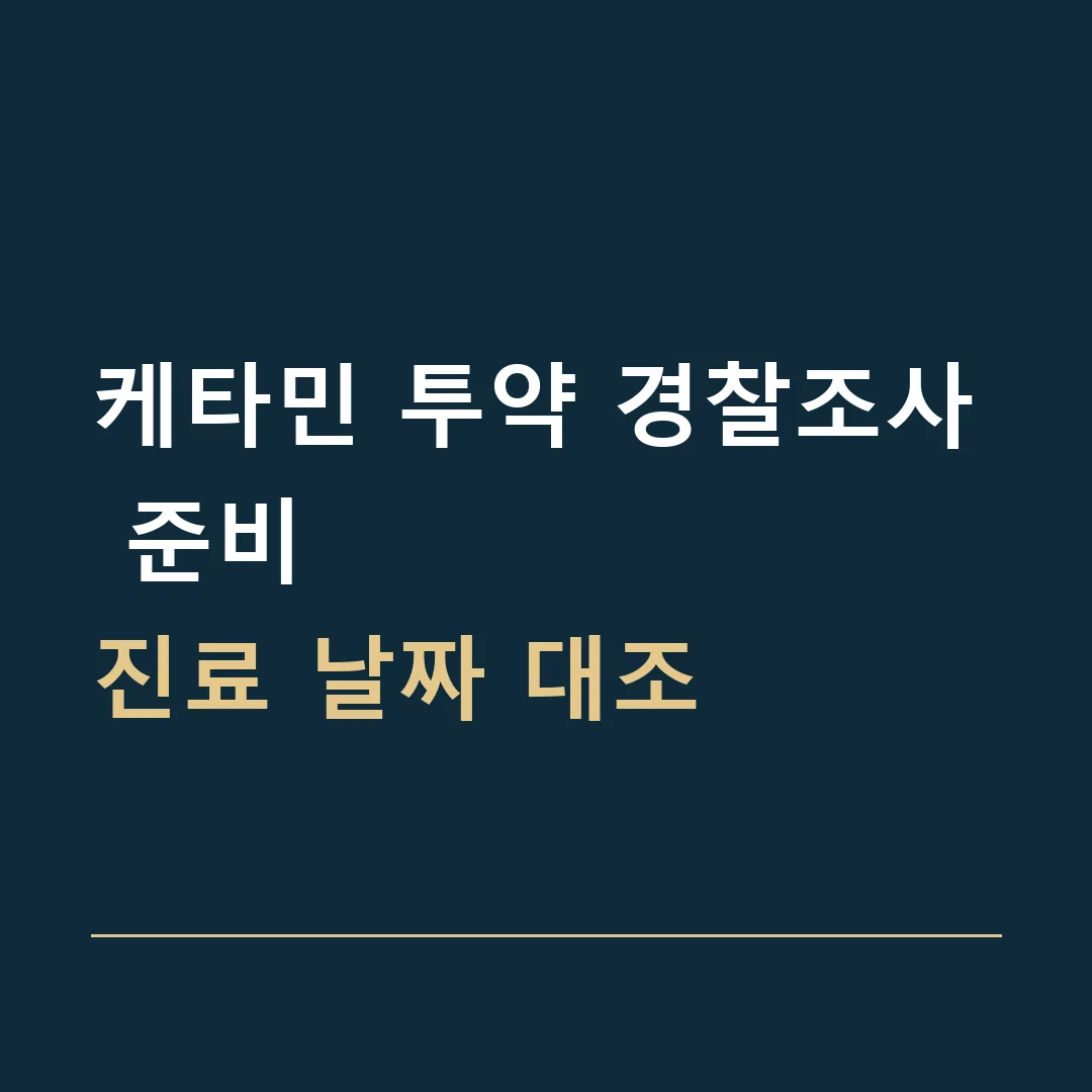 케타민 투약 경찰조사 준비 · 진료 날짜 대조