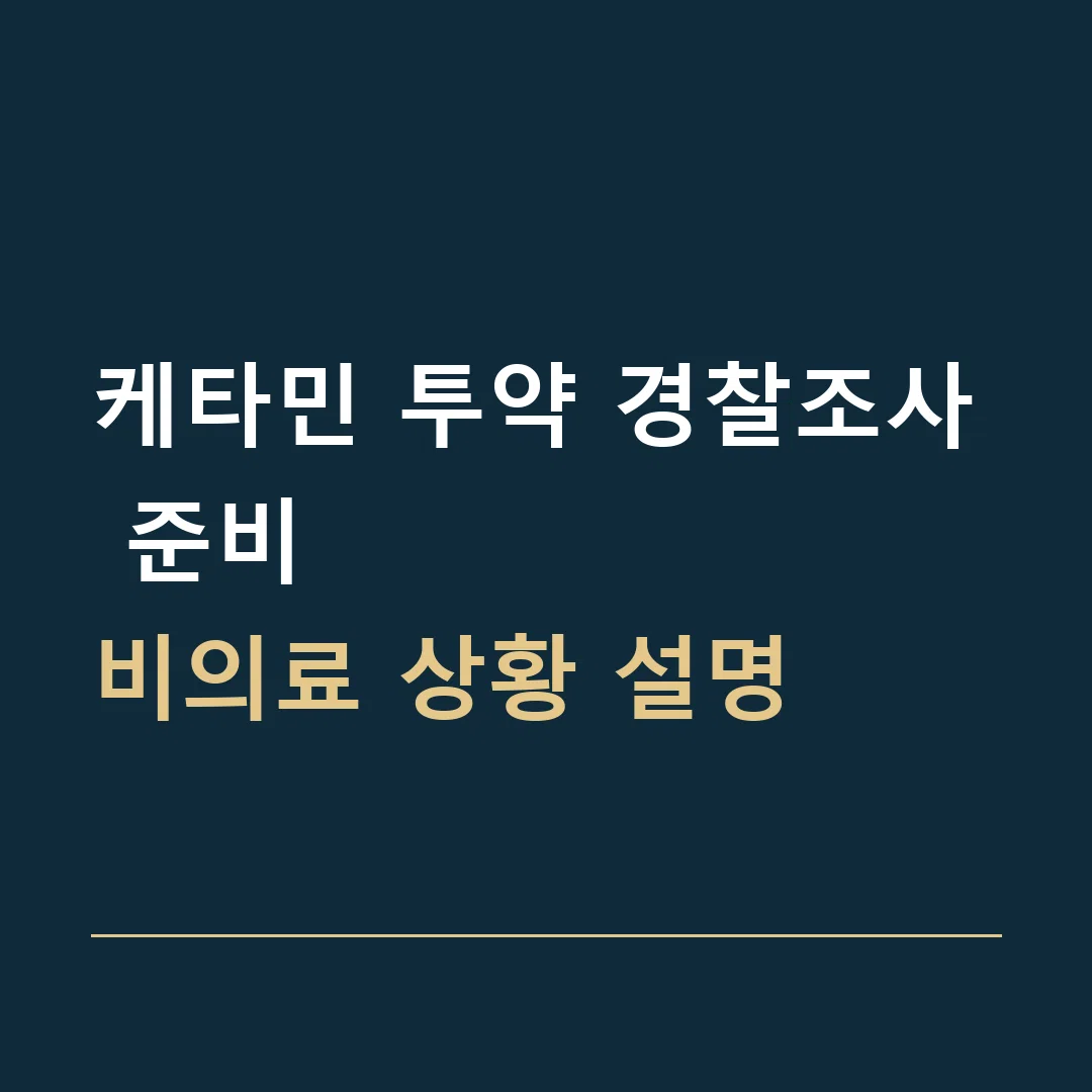 케타민 투약 경찰조사 준비 · 비의료 상황 설명