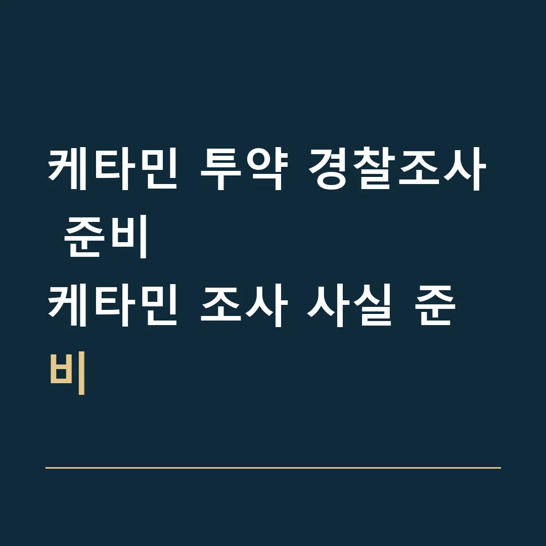 케타민 투약 경찰조사 준비 · 케타민 조사 사실 준비