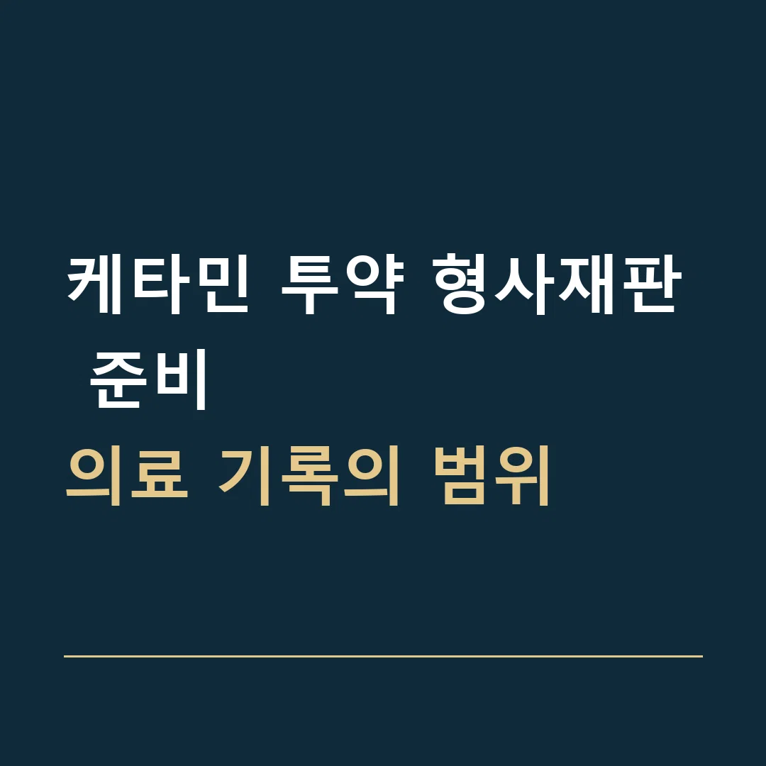 케타민 투약 형사재판 준비 · 의료 기록의 범위