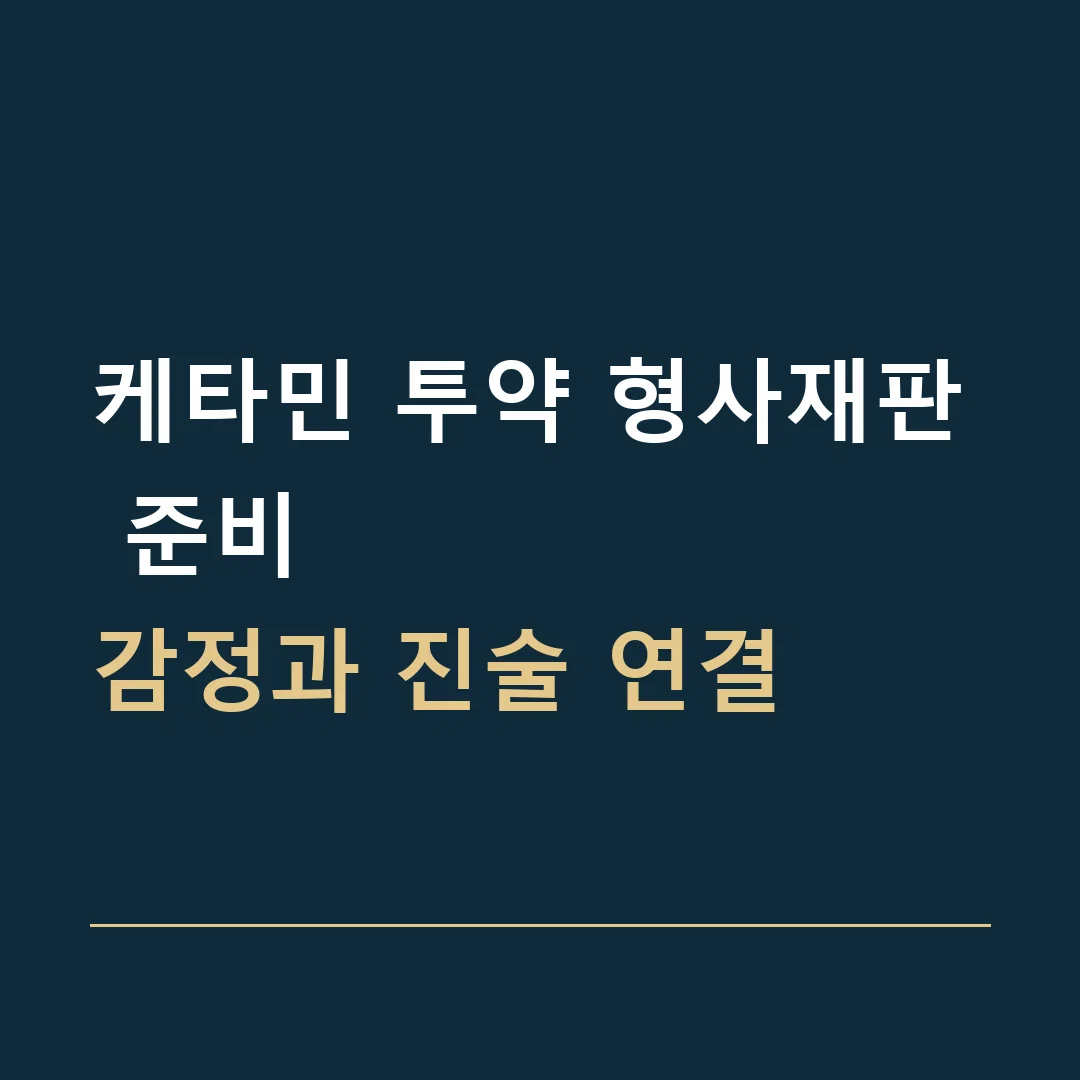케타민 투약 형사재판 준비 · 감정과 진술 연결