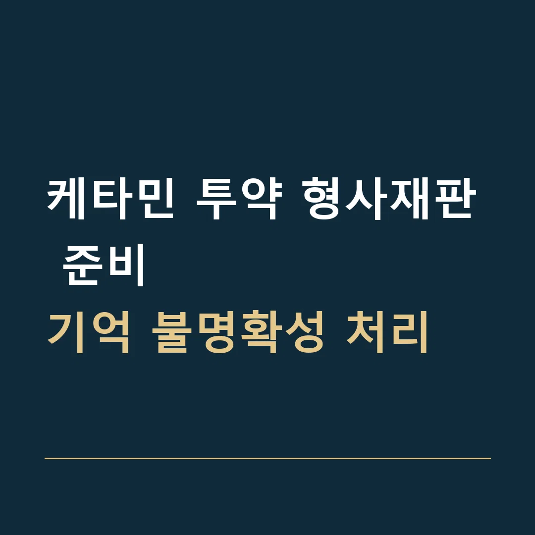 케타민 투약 형사재판 준비 · 기억 불명확성 처리