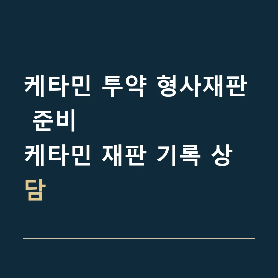 케타민 투약 형사재판 준비 · 케타민 재판 기록 상담