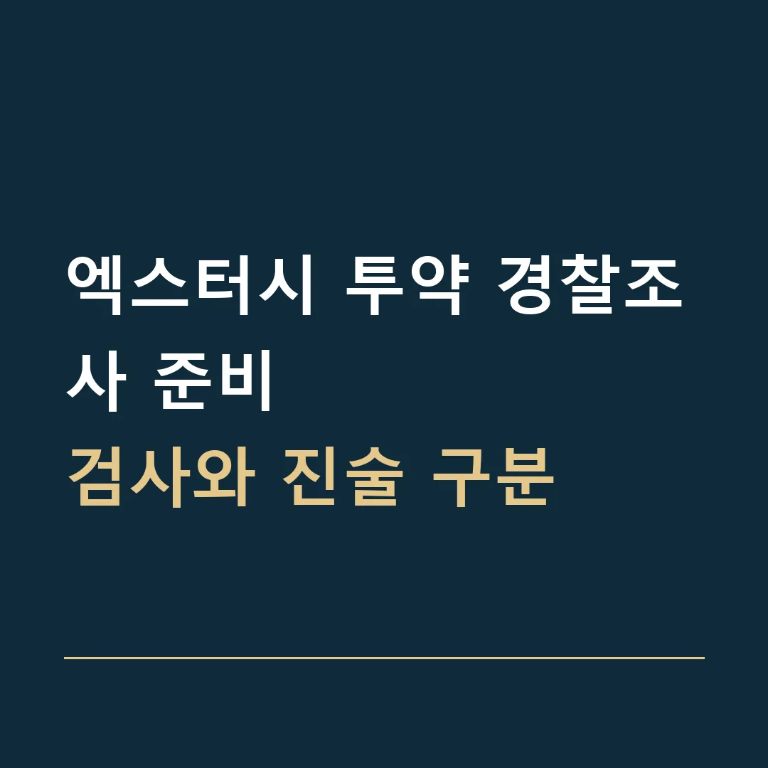 엑스터시 투약 경찰조사 준비 · 검사와 진술 구분