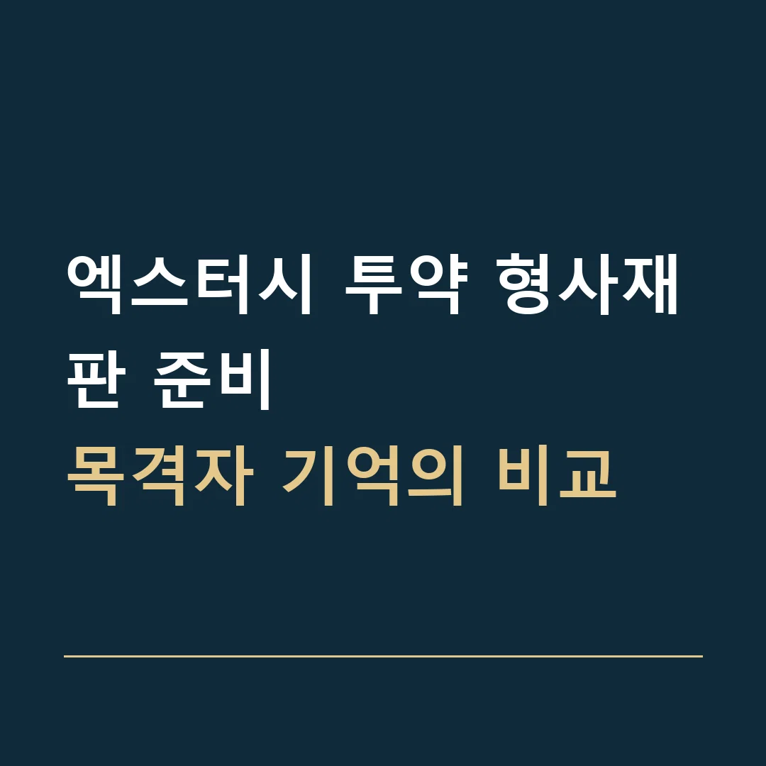 엑스터시 투약 형사재판 준비 · 목격자 기억의 비교