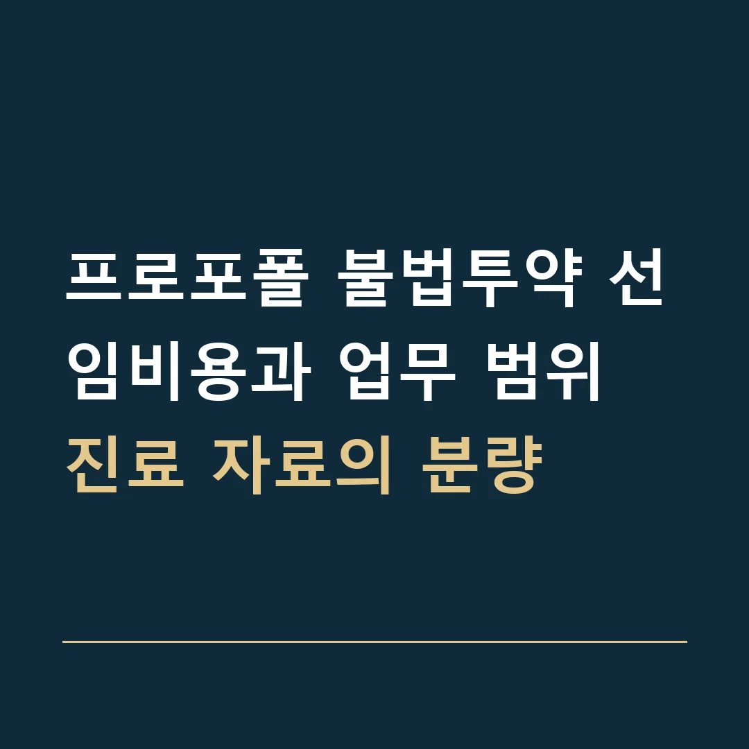 프로포폴 불법투약 선임비용과 업무 범위 · 진료 자료의 분량
