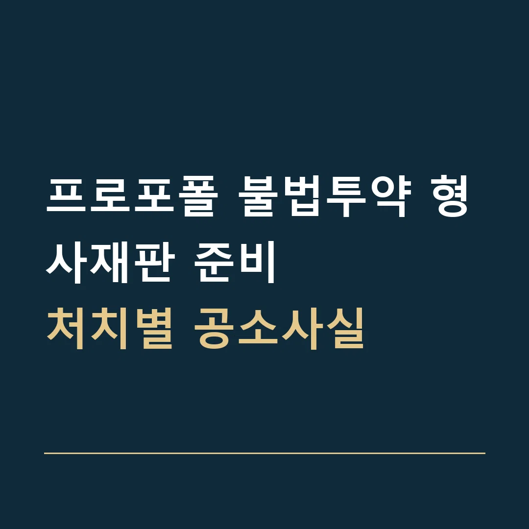 프로포폴 불법투약 형사재판 준비 · 처치별 공소사실