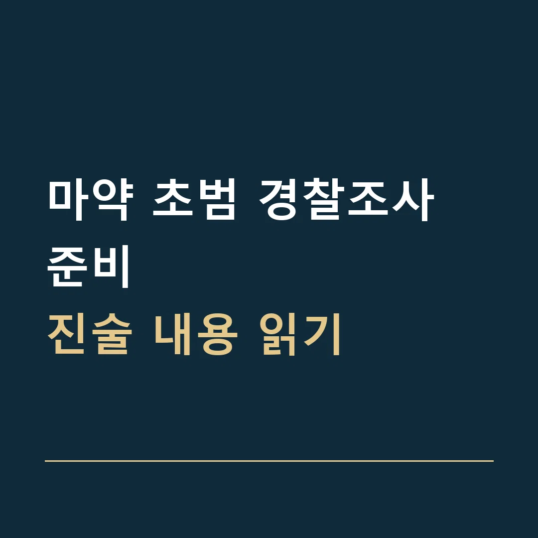 마약 초범 경찰조사 준비 · 진술 내용 읽기