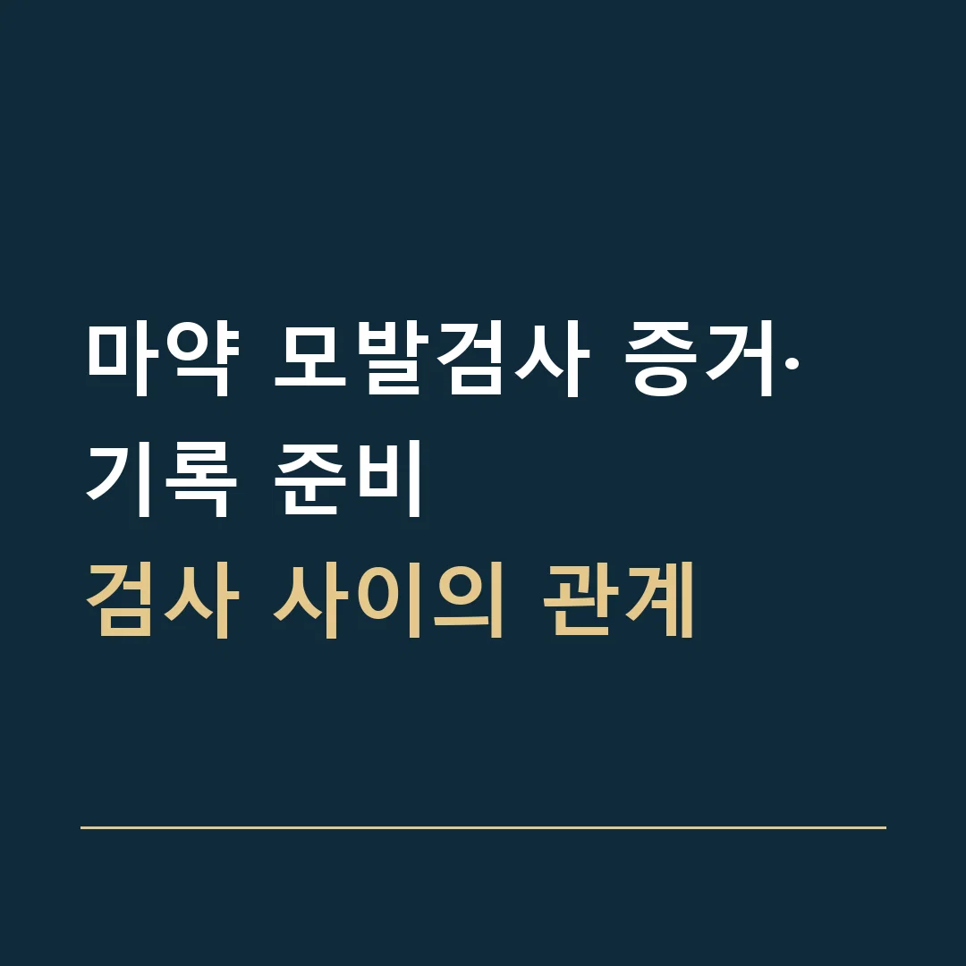 마약 모발검사 증거·기록 준비 · 검사 사이의 관계