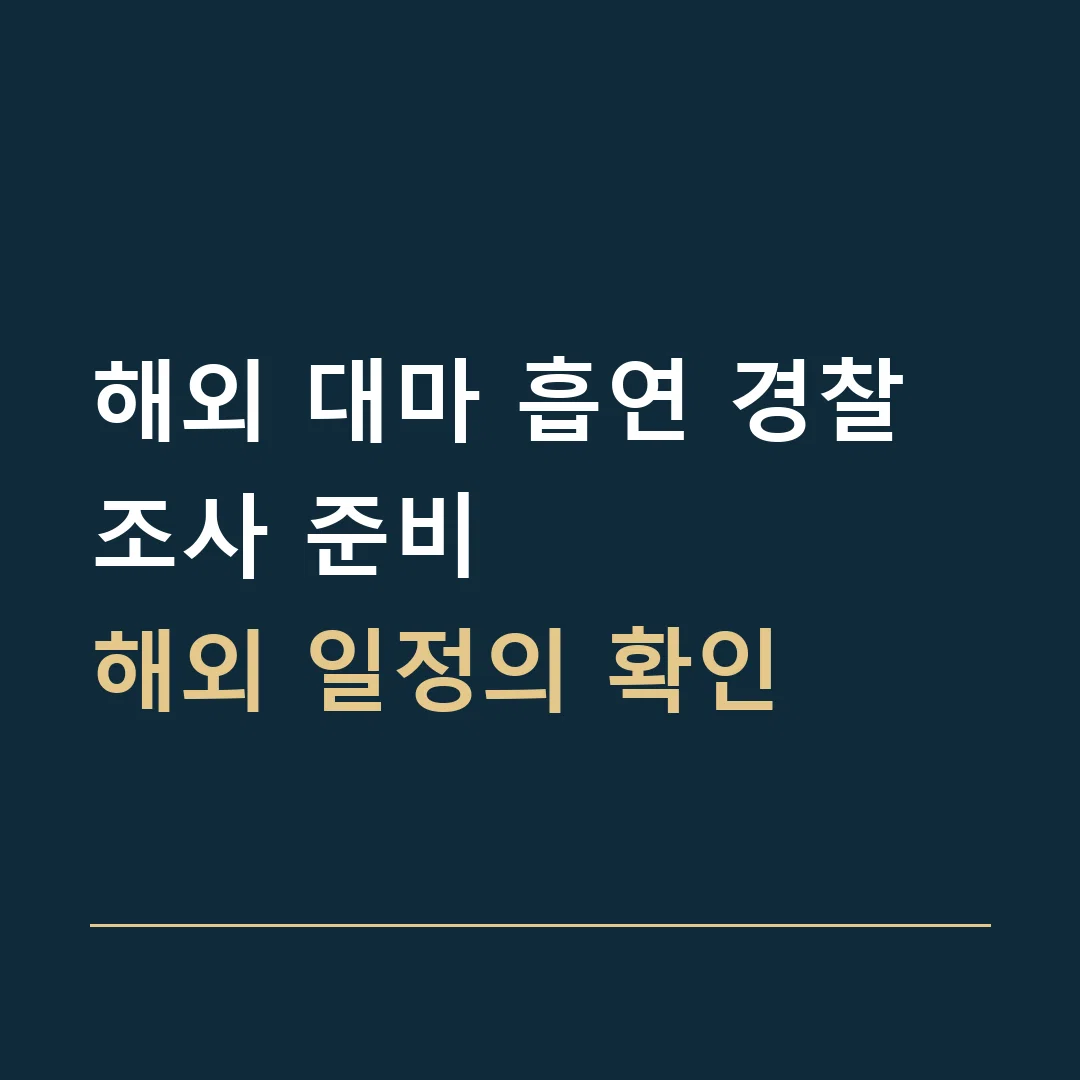 해외 대마 흡연 경찰조사 준비 · 해외 일정의 확인