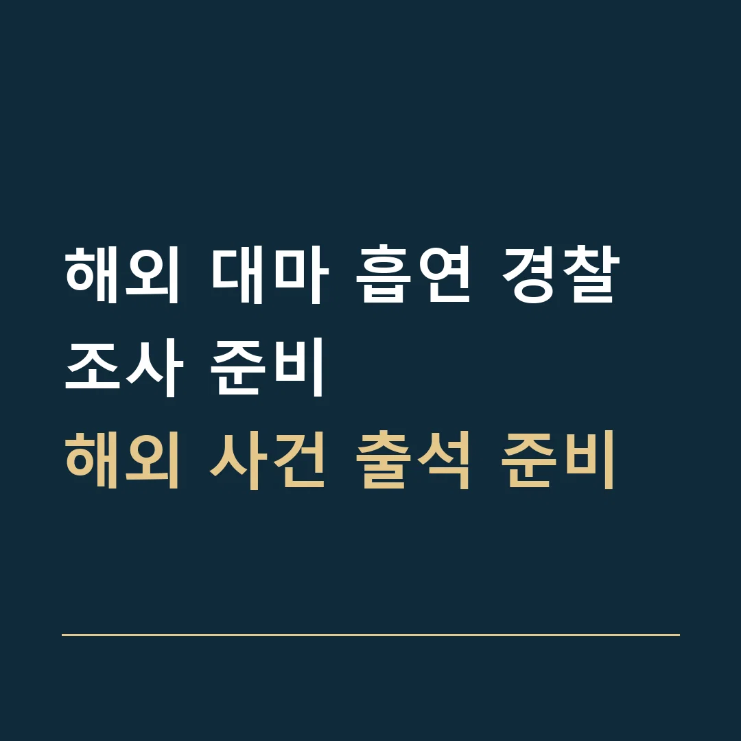 해외 대마 흡연 경찰조사 준비 · 해외 사건 출석 준비