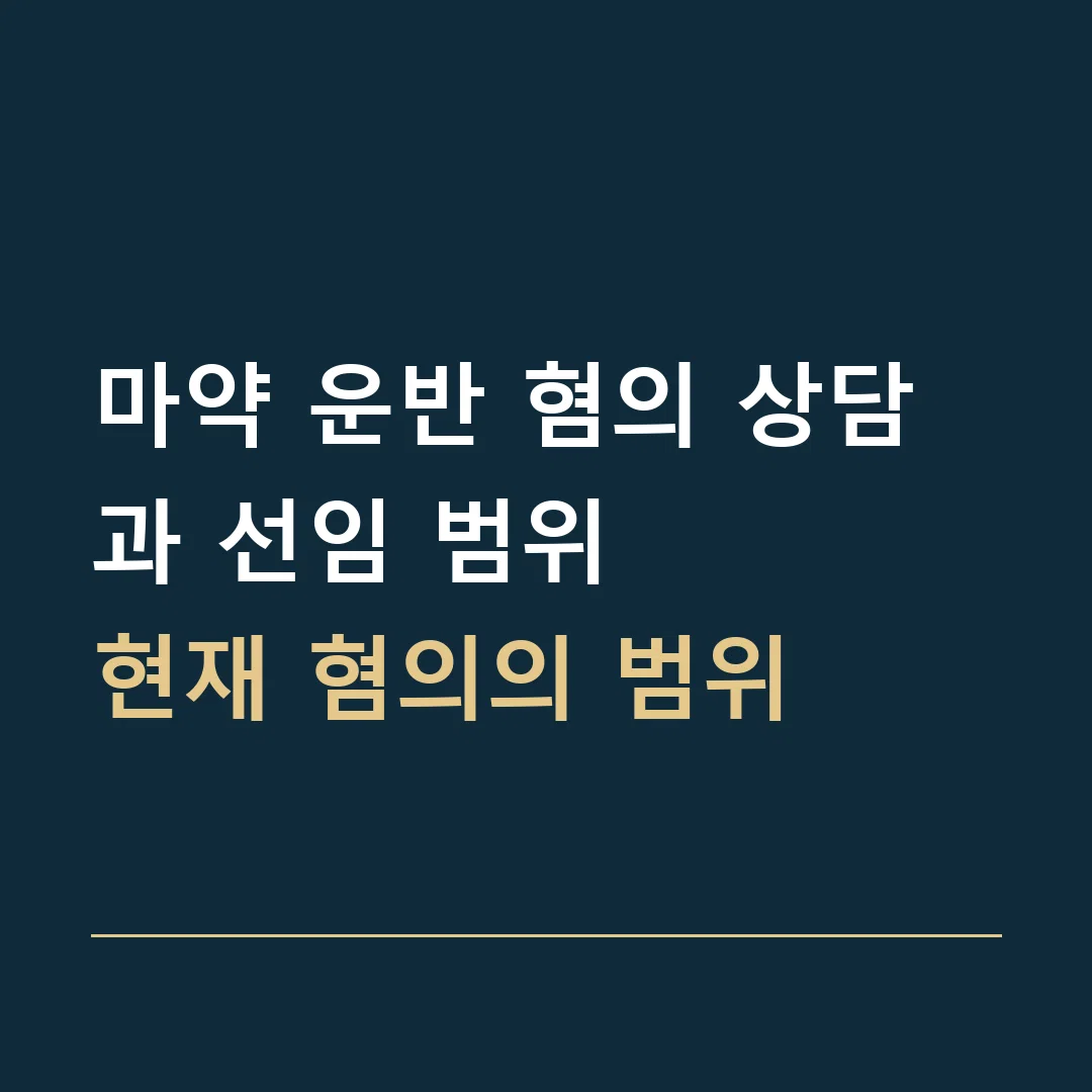 마약 운반 혐의 상담과 선임 범위 · 현재 혐의의 범위