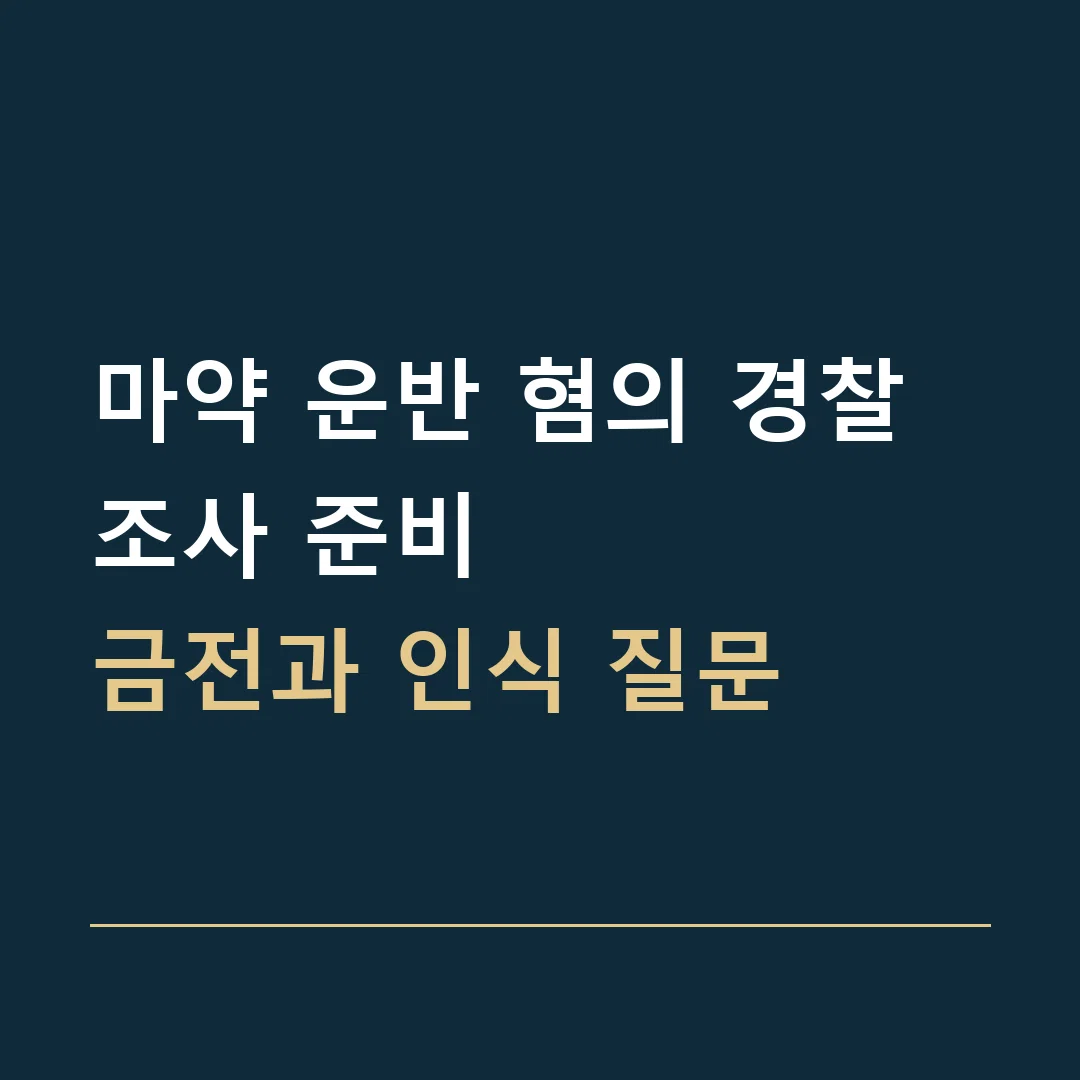 마약 운반 혐의 경찰조사 준비 · 금전과 인식 질문