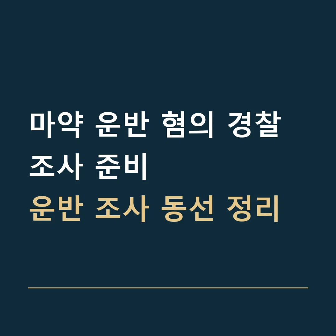 마약 운반 혐의 경찰조사 준비 · 운반 조사 동선 정리