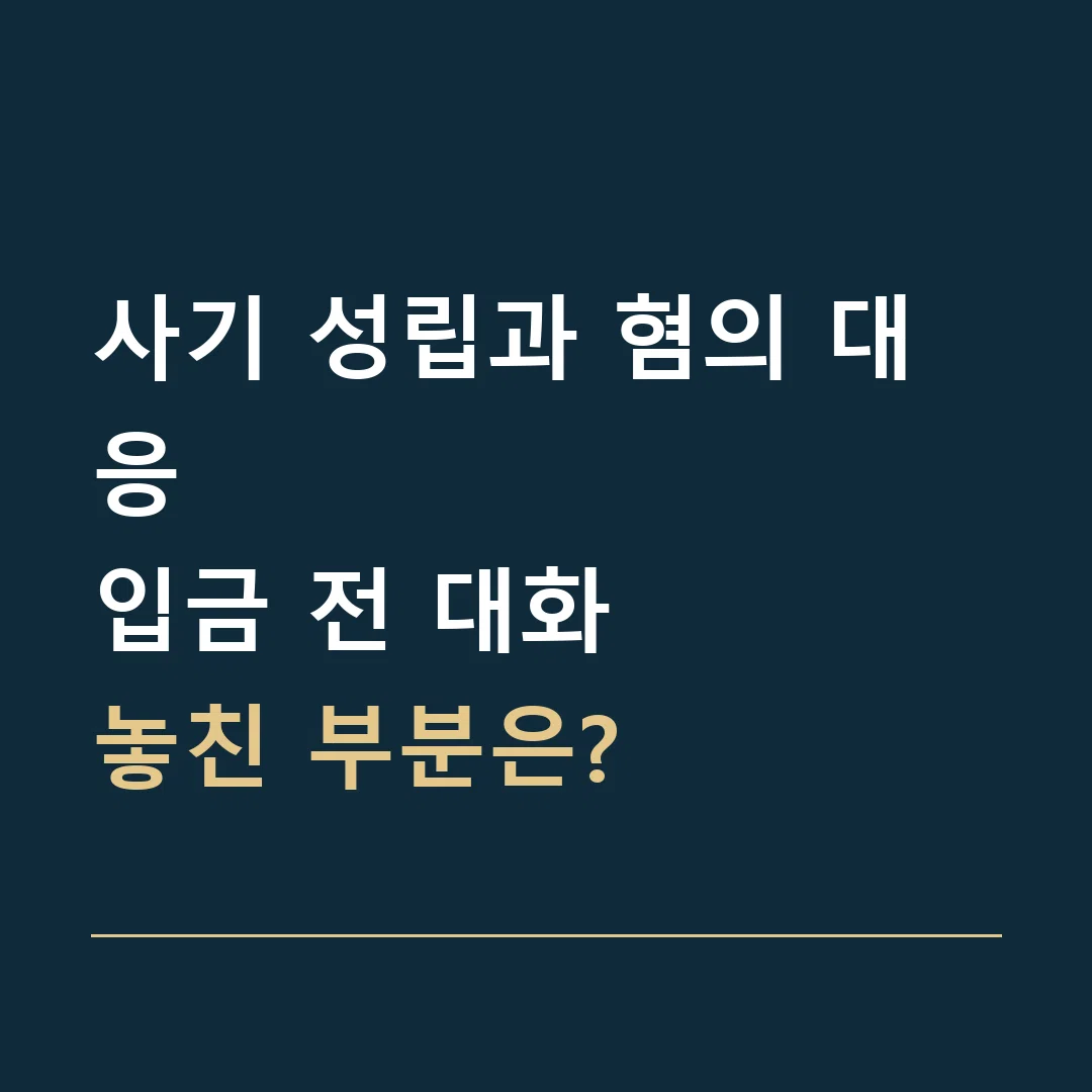 사기 성립과 혐의 대응 · 입금 전 대화
놓친 부분은?