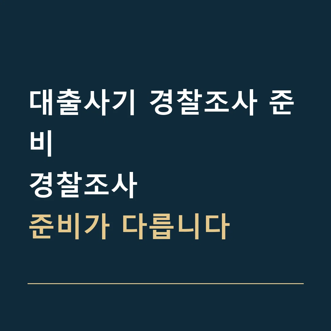 대출사기 경찰조사 준비 · 경찰조사
준비가 다릅니다