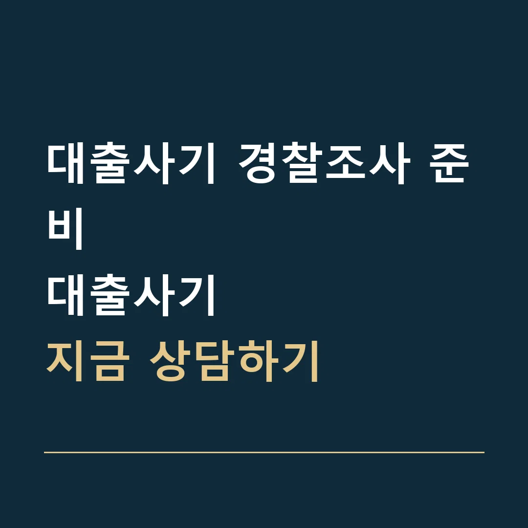 대출사기 경찰조사 준비 · 대출사기
지금 상담하기